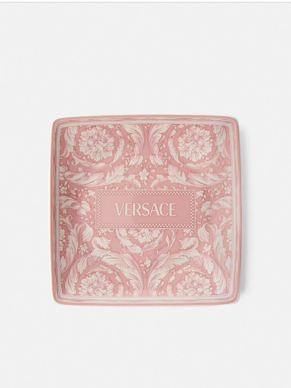 VERSACE x Rosenthal Borocco Rose Pink Baroque Ceramic Tray - Picture 2 of 6
